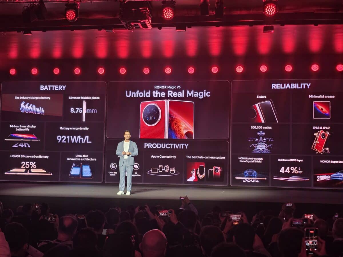 Honor представи ултратънкия сгъваем смартфон Magic V6 с чип Snapdragon 8 Elite Gen 5 и огромна силициево-въглеродна батерия