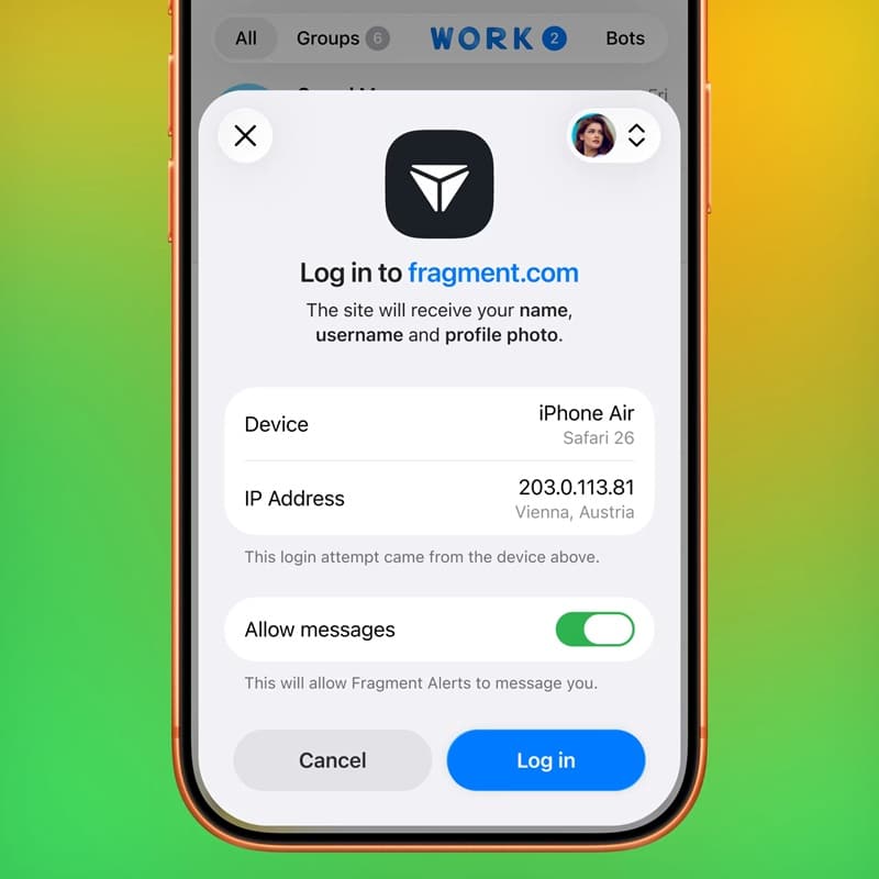 Обновеният Telegram 12.5: тагове за хора в чата, забрана на връзки в съобщенията, стикери на снимки