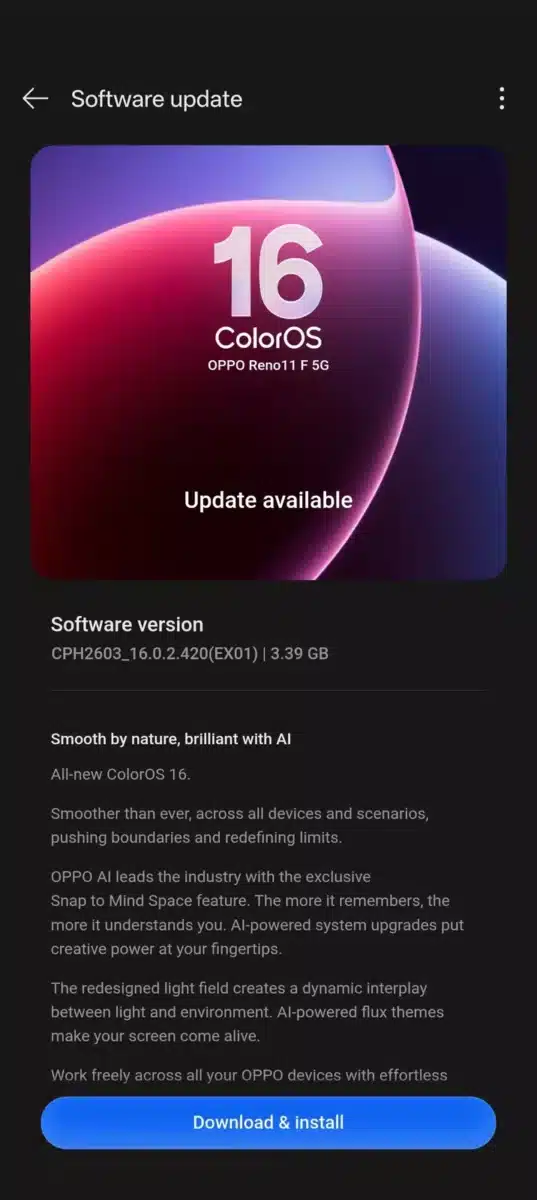 Oppo пуска стабилната версия на ColorOS 16 за още девет свои смартфона