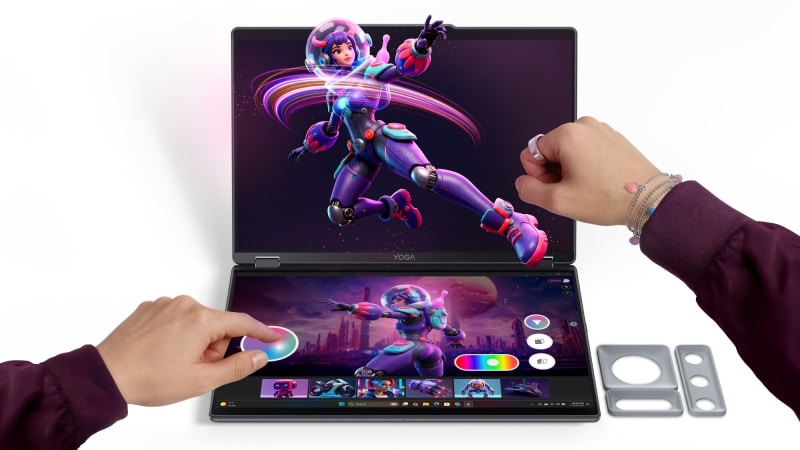 Lenovo показа лаптоп с 3D екран без очила и два OLED дисплея — Yoga Book Pro 3D променя начина, по който се създава съдържание