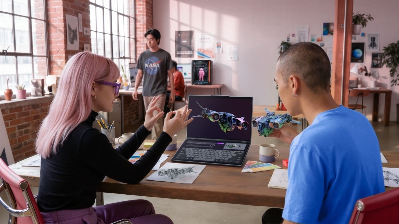 Lenovo показа лаптоп с 3D екран без очила и два OLED дисплея — Yoga Book Pro 3D променя начина, по който се създава съдържание