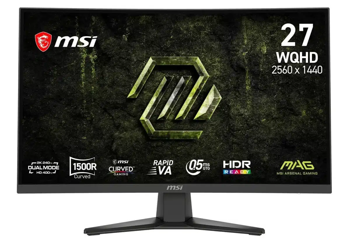 Само за €200: MSI пусна на пазара 27-инчовия геймърски монитор MAG 275CQDF X24 с извит екран и честота до 400Hz