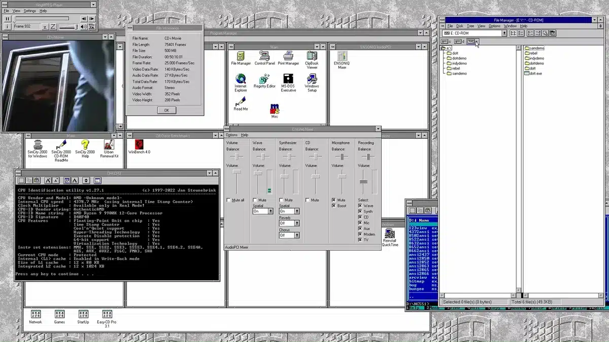 Ентусиаст инсталира Windows 3.1X на съвременен компютър с Ryzen 9 9900X и RTX 5060 Ti