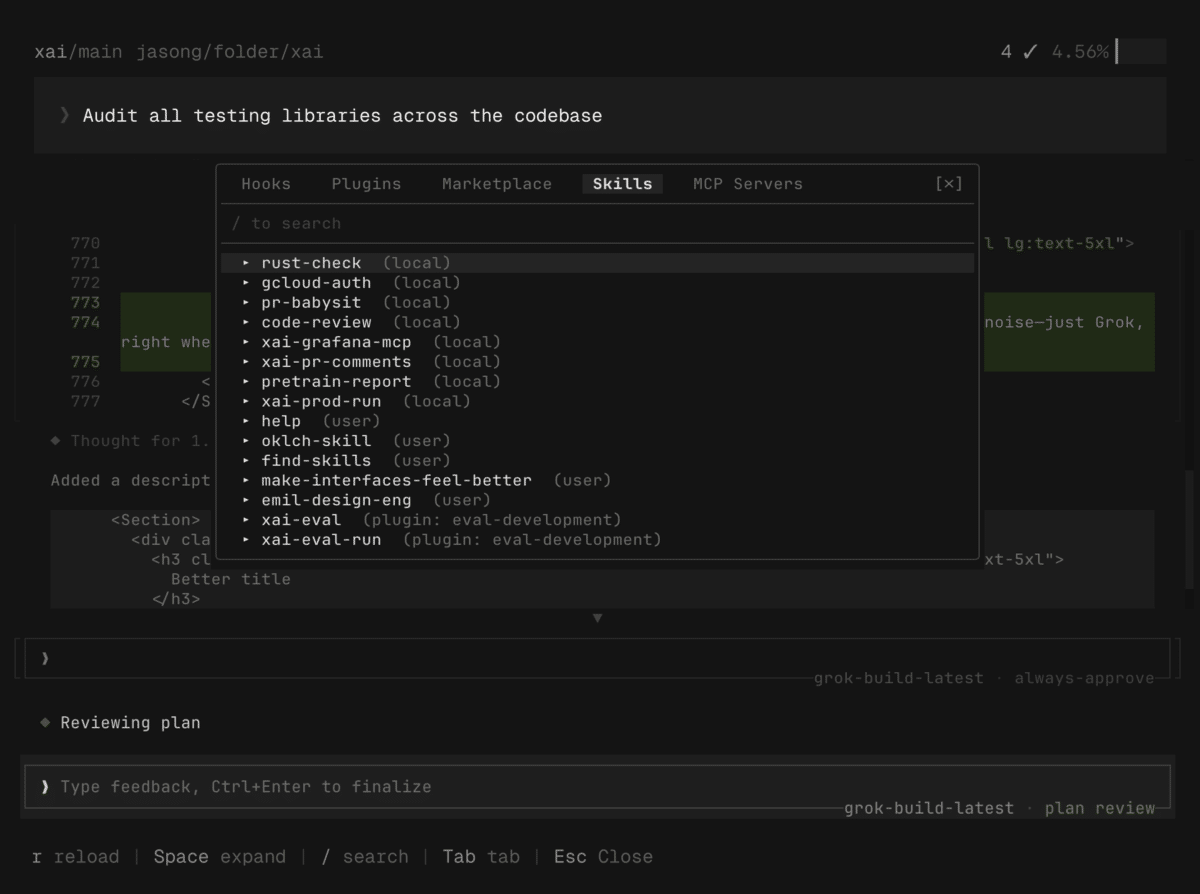 xAI на Илън Мъск пусна AI агента Grok Build – конкурент на Claude Code за генериране на програмен код