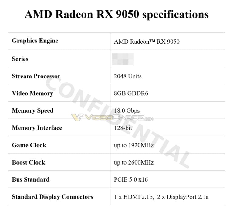 AMD подготвя настолната видеокарта Radeon RX 9050 с процесор от RX 9060 XT и 8GB GDDR6 памет