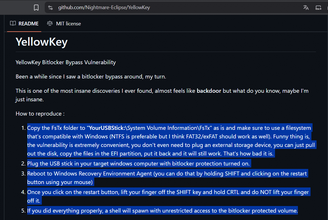 YellowKey: критична уязвимост в Windows 11 дава достъп до данни, криптирани с BitLocker – нужна ви е само една флашка