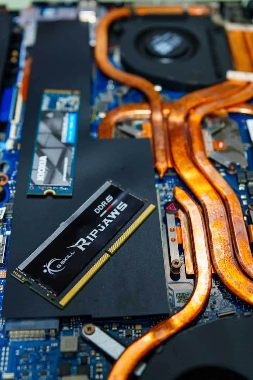 close up of computer hardware components for high performance