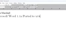 Разработчик портна Word за Windows 1.1a към съвременни x64 системи, като използва оригиналния изходен код