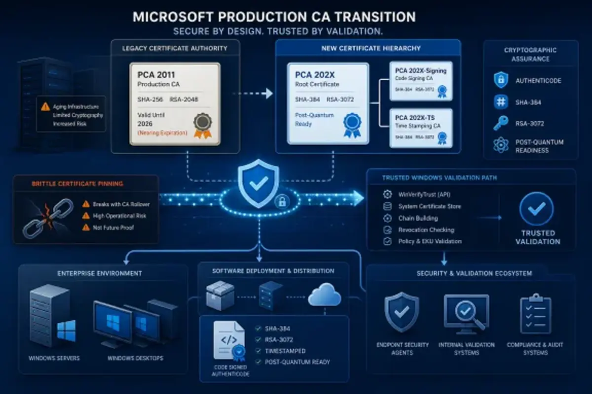 RSA-2048 заминава в миналото. Промяната в кореновите сертификати на Microsoft ще засегне системите от Windows 10 до Windows Server 2025