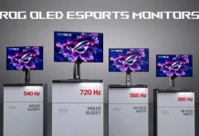 Asus представи OLED и IPS геймърски монитори ROG Strix и Swift с резолюция до 4K и честота до 920Hz