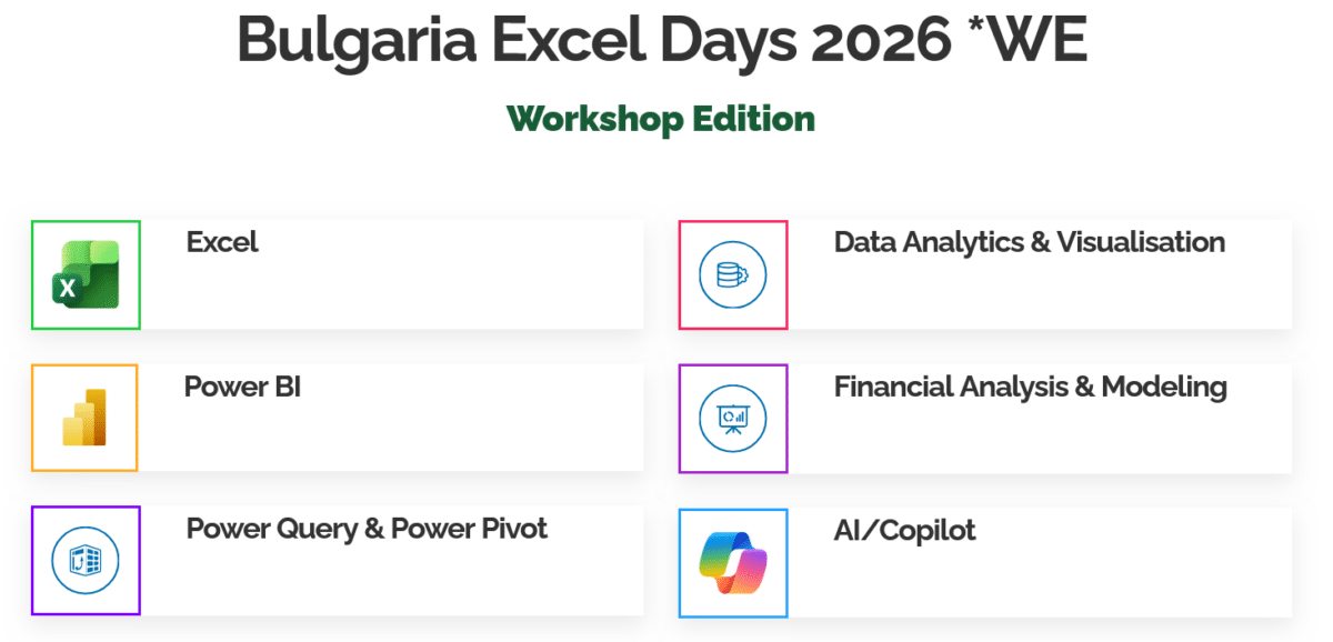Bulgaria Excel Days 2026 сменя формата: три дни, седем мастъркласа и Excel в ерата на AI